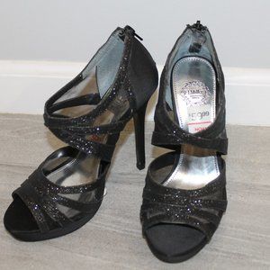 I Miller Freda Black Mesh Sparkly Heels